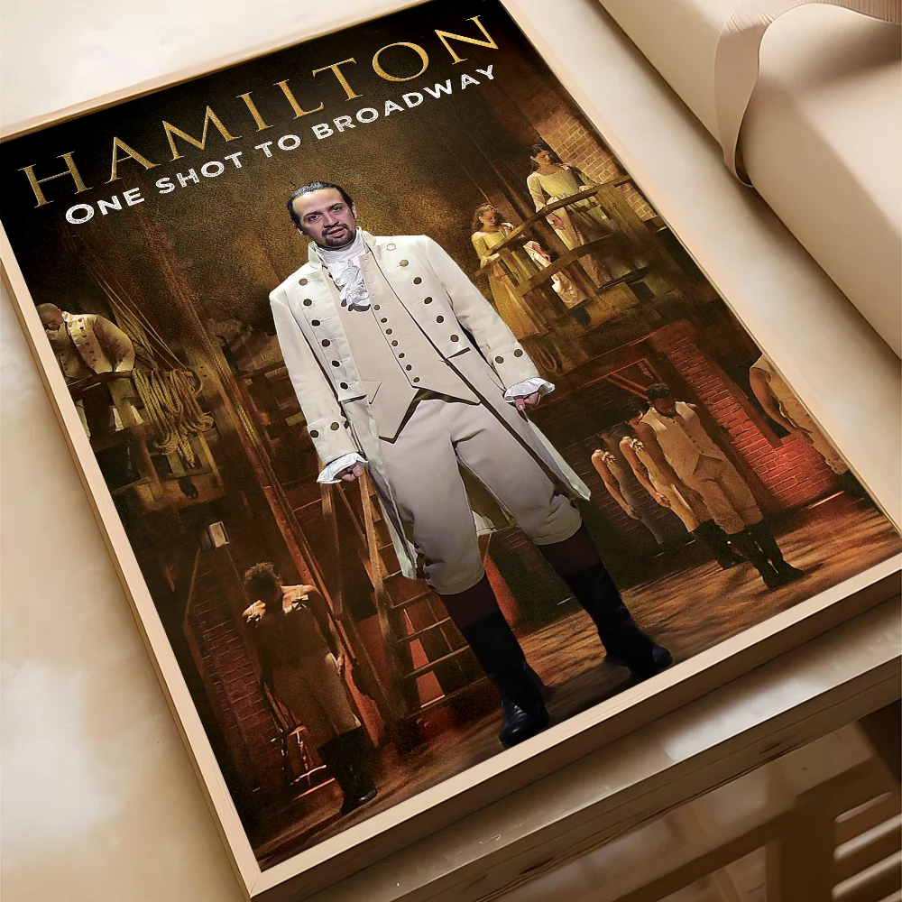 1PCAmerican Musical Hamilton Poster Movie Sticky Posters Retro Kraft Paper Sticker DIY Room Bar Cafe Aesthetic Art Wall Painting