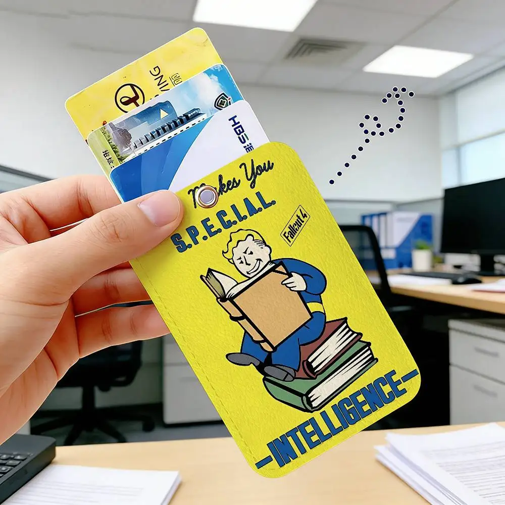 F-Fallout Game 1pc INS Creative Cartoon Student Campus Card Holder For Meal Card, Bus Card, Work Card, Etc