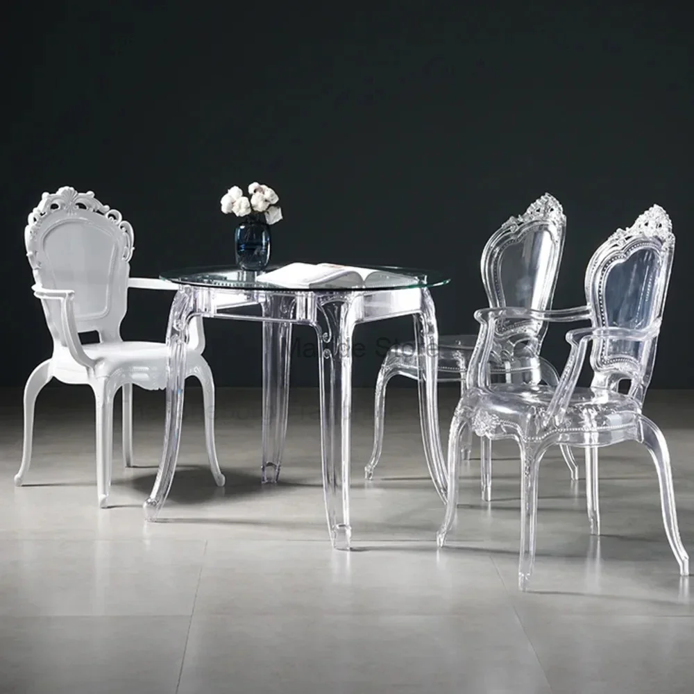 Transparent simple Dining Chairs Creative Kitchen Furniture Household Acrylic Crystal Dining Chair Designer Palace Style Stool