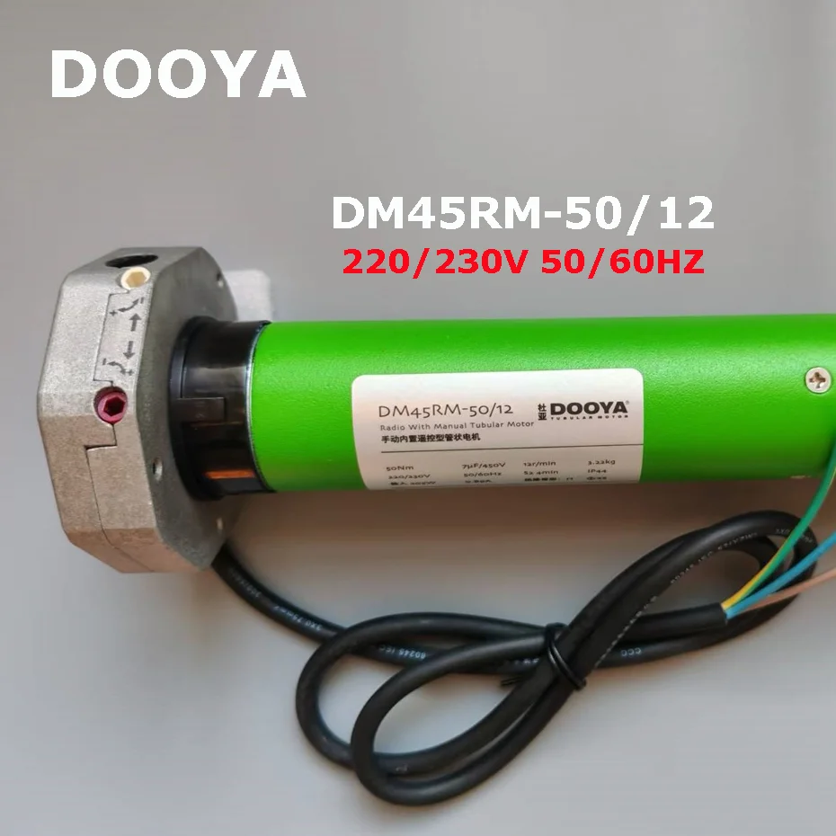 

Dooya DM45RM 50/12 Tubular Motor for Motorized Rolling Shutter Door/Awning/Sunshade Canopy,Support Manual Control+Rf433 Remote