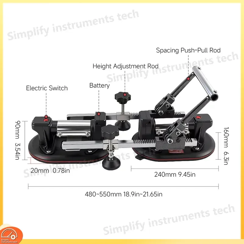 Heavy Duty Manual Suction Cup Lifter for Large Stone Tile Glass Panel Installation Leveling Tool Vacuum Sucker Handle Mover