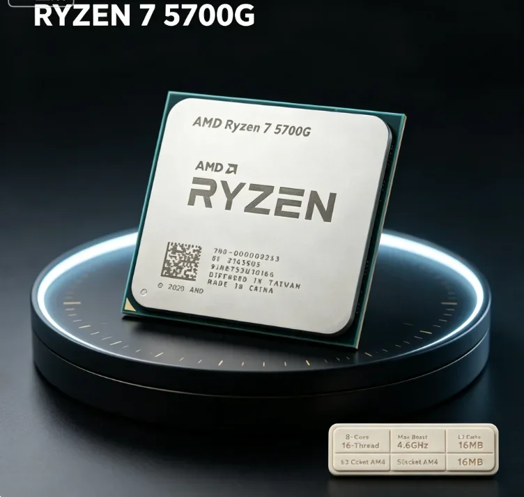 4.6GHz 16MB L3 Cache AMD Ryzen 7 5700G R7 5700G 8 Core 16 Thread Socket AM4 Desktop Processor Without Package