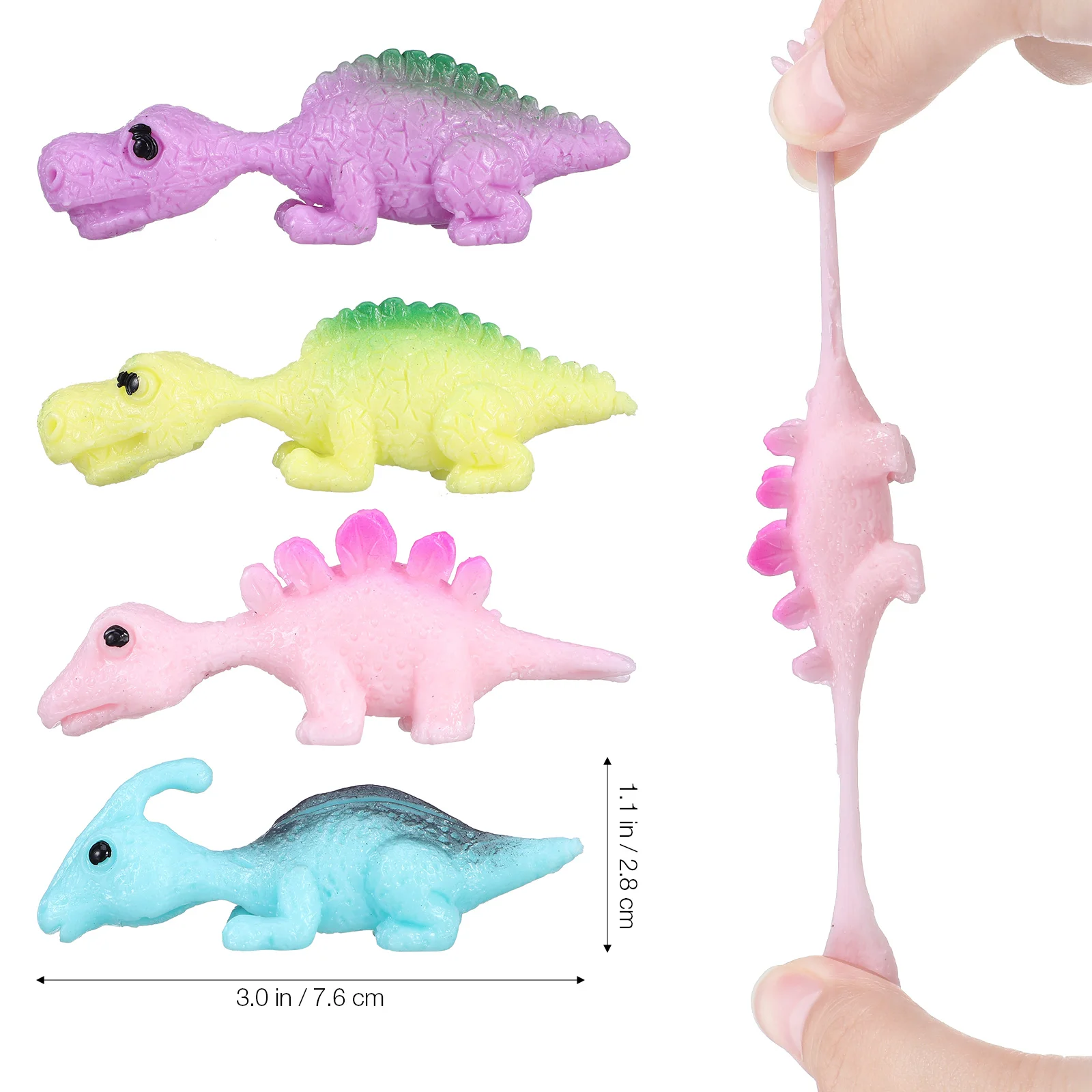 Dinosaur Finger Toys Catapult Party Favors Sensory Stretchy Funny Flicking Plastic