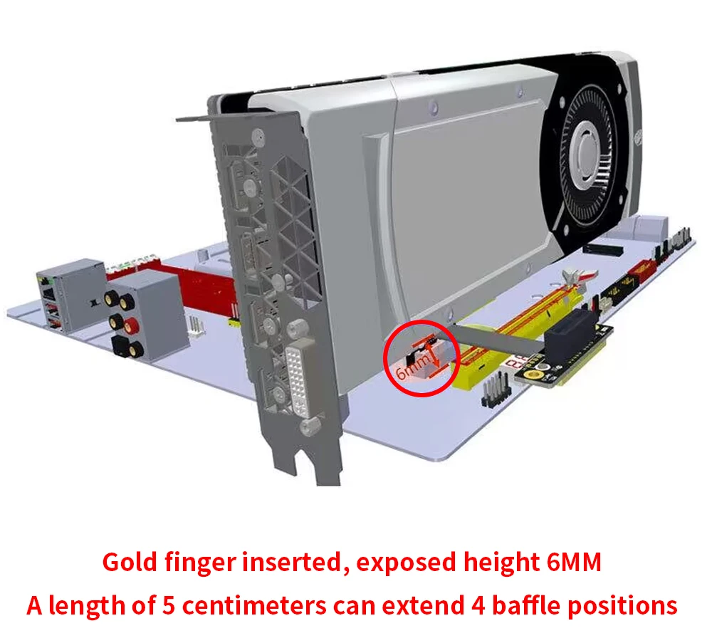 TISHRIC PCIE4.0 3,0 bis 1X/4X bis 4X Riser-Kabel PCIE X1 X4 Verlängerungskabel Dual 90 Grad rechtwinkliger Adapter Hochgeschwindigkeits-Extender – Detail 17