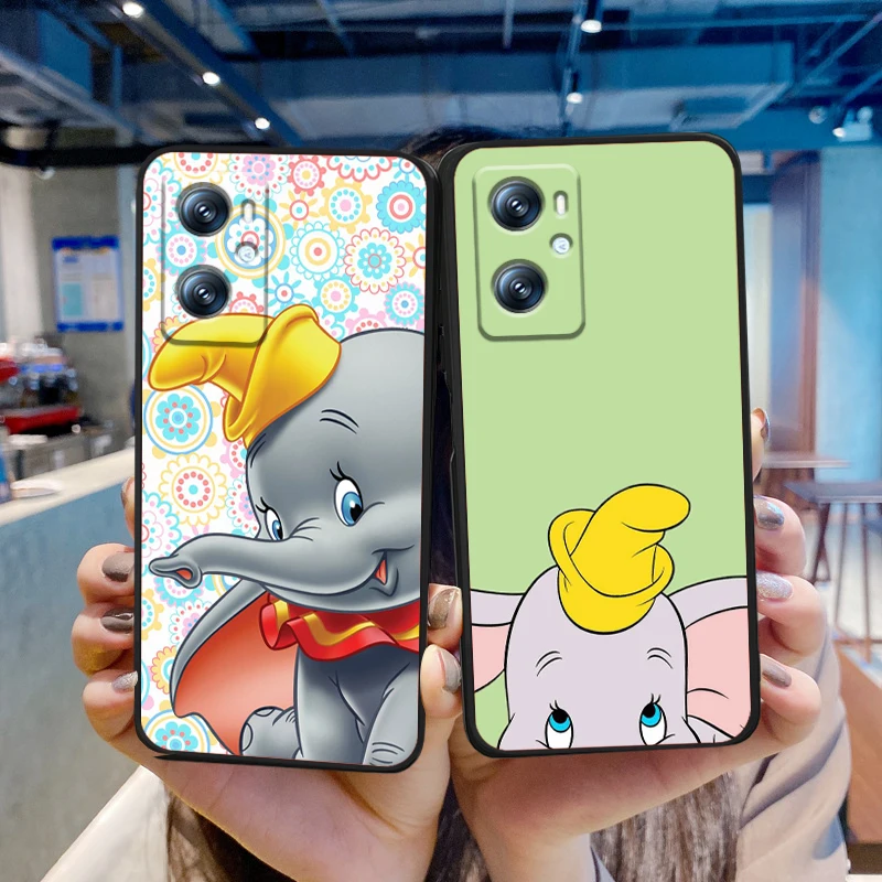 Cute Flying Elephant Dumbo For Xiaomi Redmi 9A 9C 9AT 10C 9 9T 10 12C 13C A3 12 K60 A1 K50 K40 5G Black Funda Phone Case