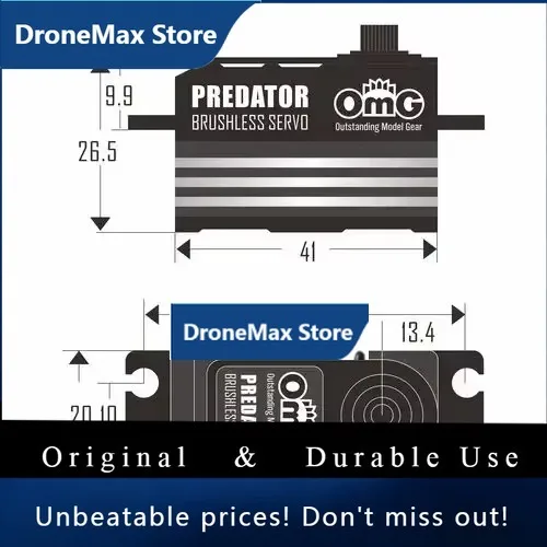 DroMaRCOMG 16KG PREDATOR Low Profile High Torque Brushless Metal Servo Adjustable Parameters For 1/10th Drifting Touring Cars FW