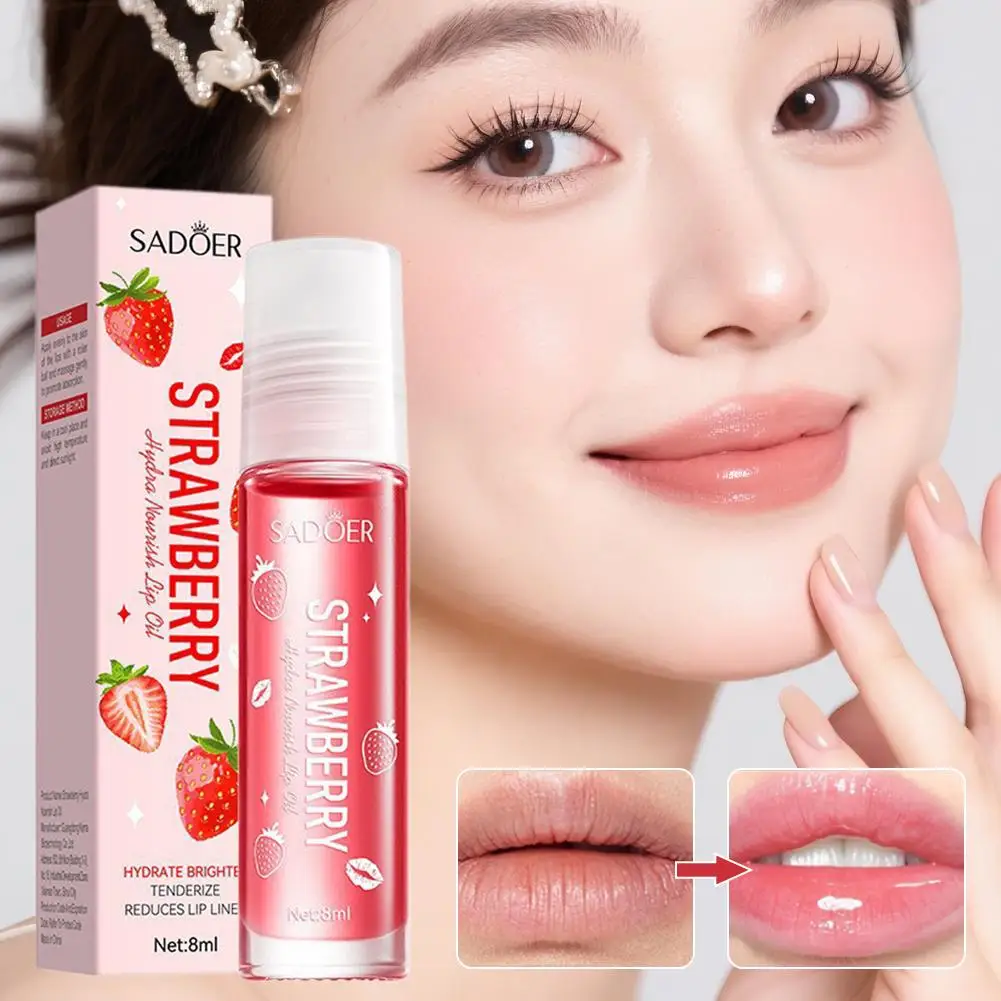 Aardbeienlippenbalsem Natuurlijk fruitextract Verrijkt met vitamine E Hydraterend Niet plakkerig Lichtgewicht Draagbaar voor droge lippen Hydr B1R8