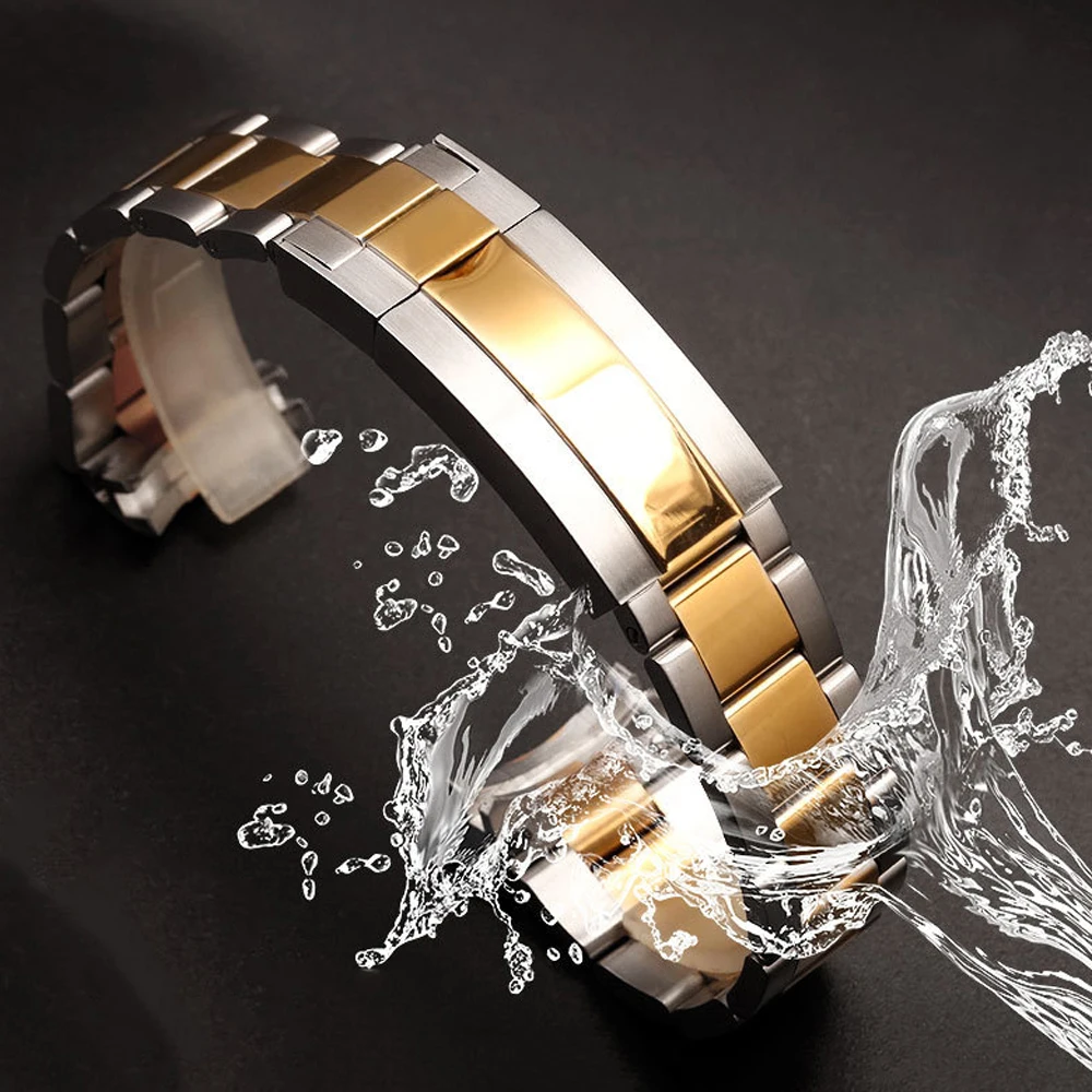 For SUB GMT EXPLORE Watchband 20 21mm 316L Solid Stainless Steel Watch Strap Fit NH35 NH36 Curved End Interface Watch Bracelet