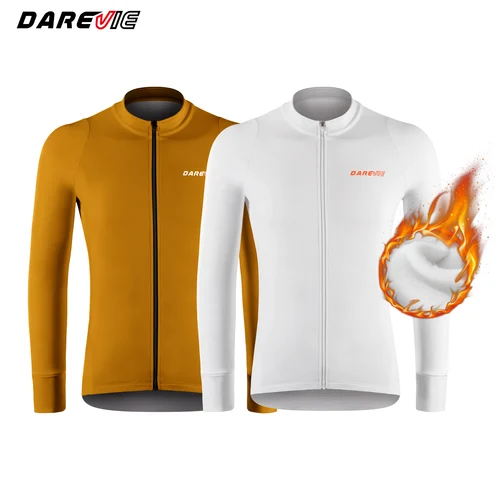 DAREVIE Hombre ciclismo Maillot invierno mantener caliente Pro nivel ciclismo Jersey Anti UV suave térmico antideslizante ropa de ciclismo para hombres