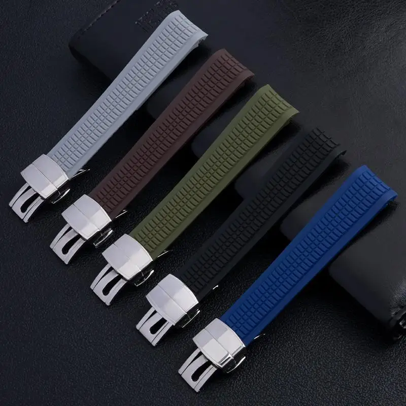 TINTAG 21mm Nature Soft Rubber Watch Band For PP Patek Strap PHILIPPE AQUANAUT 5167R-001 / 5167A-001 Watchband Spring Bar