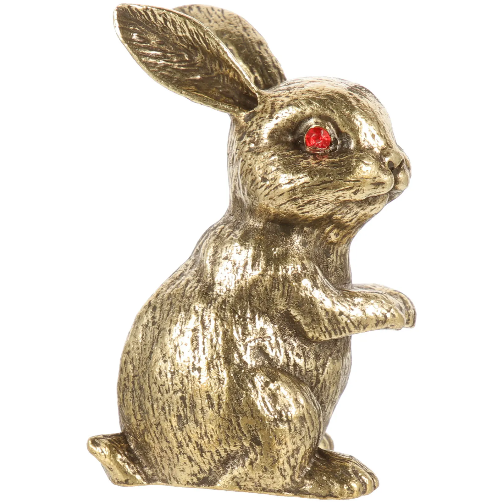 

Brass Rabbit Ornament Decoration Vintage Bunny Statue Tea Pet Shaped Figurine