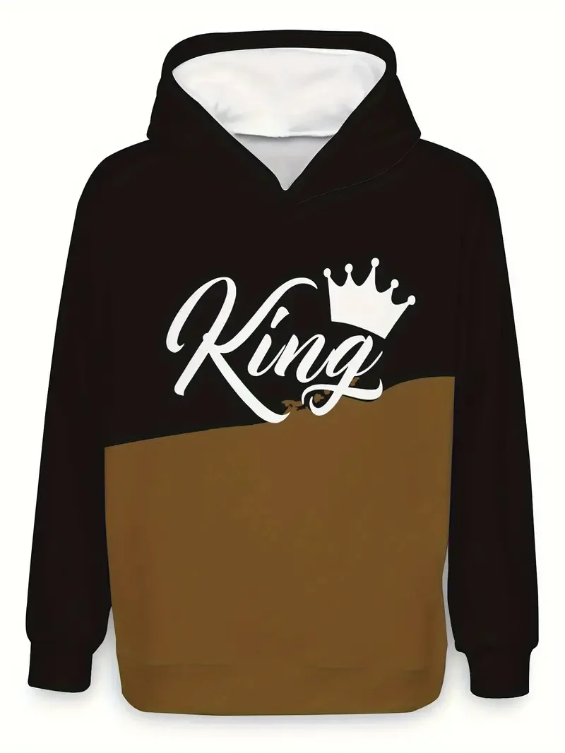 

Men's Hoodie King 3D Printed Sweatshirts Harajuku Hooded Shirt Pullover Casual Fashion Streetwear Oversized Tops Men Clothing