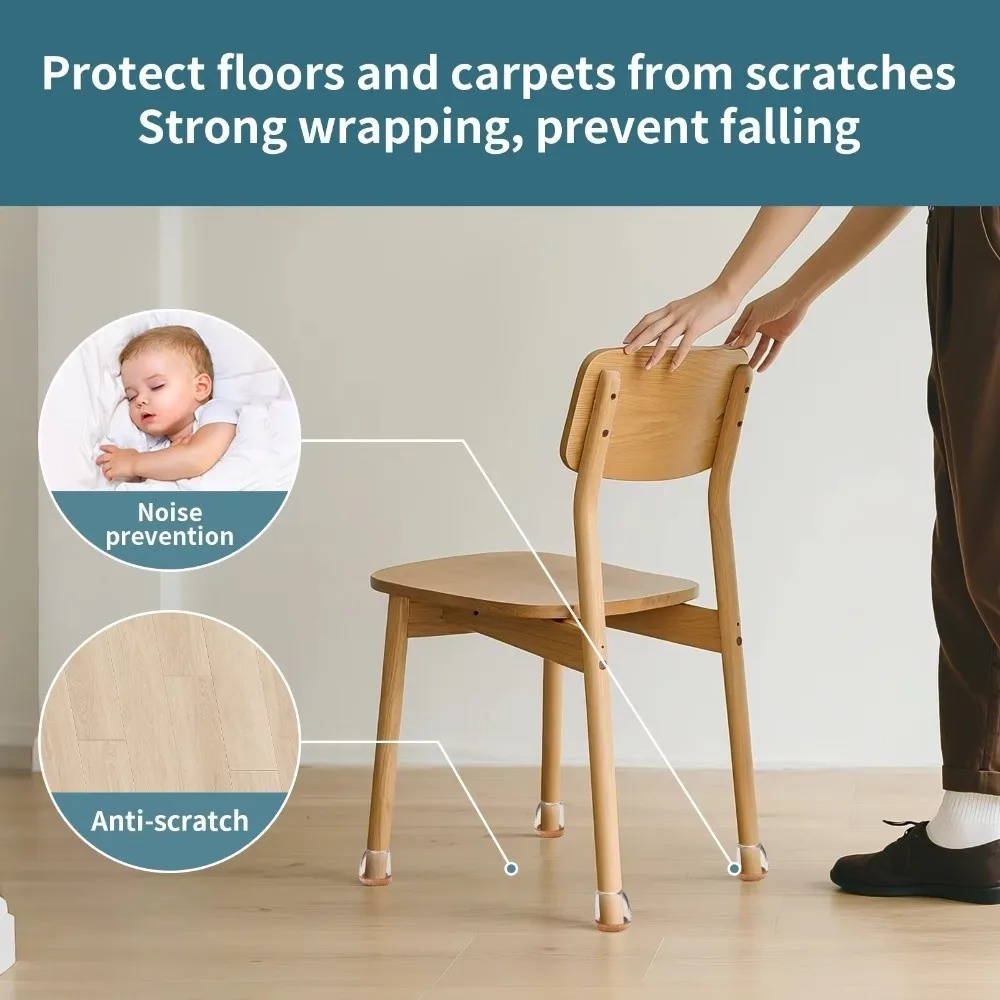 8pcs Diagonal Chair Leg Protectors Foot Covers Multifunctional Protect Wooden Floors Silicone Furniture Foot Pads Flexible