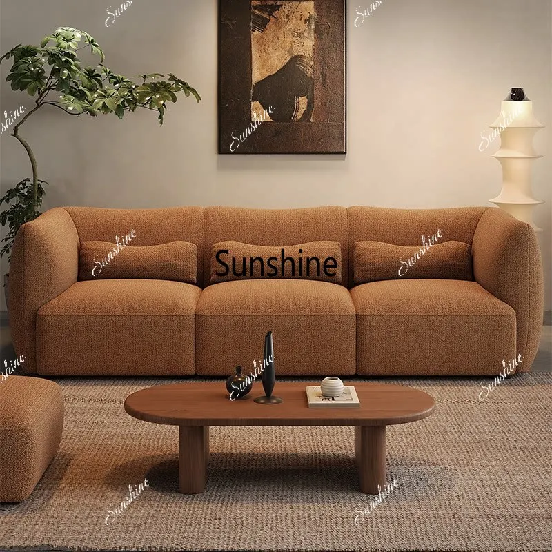 

Medieval style living room fabric sofa Modern simple fully removable sofa
