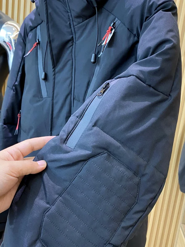 

Thiened теплые мужские зимние уличные повседневные мотоциклетные хлопковые куртки на молнии с капюшоном из полиэфирного волокна длинное пальто све