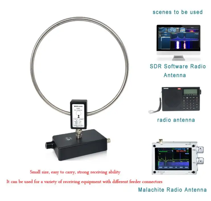 NEW GA-450 GA450 Loop Antenna SDR Short Medium Wave Radio Antenna SW 2.30-30 MHz MW 522-1710 KHz Standard Type-c Charging Port