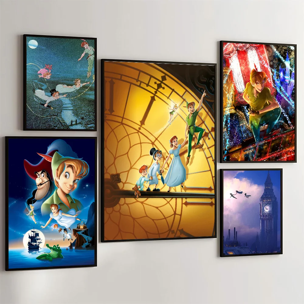 Sticker Mural Peter Pan Amovible En Vinyle - 115x53cm Environ, Noir, Pour Chambre D'enfant Ou Fenêtre