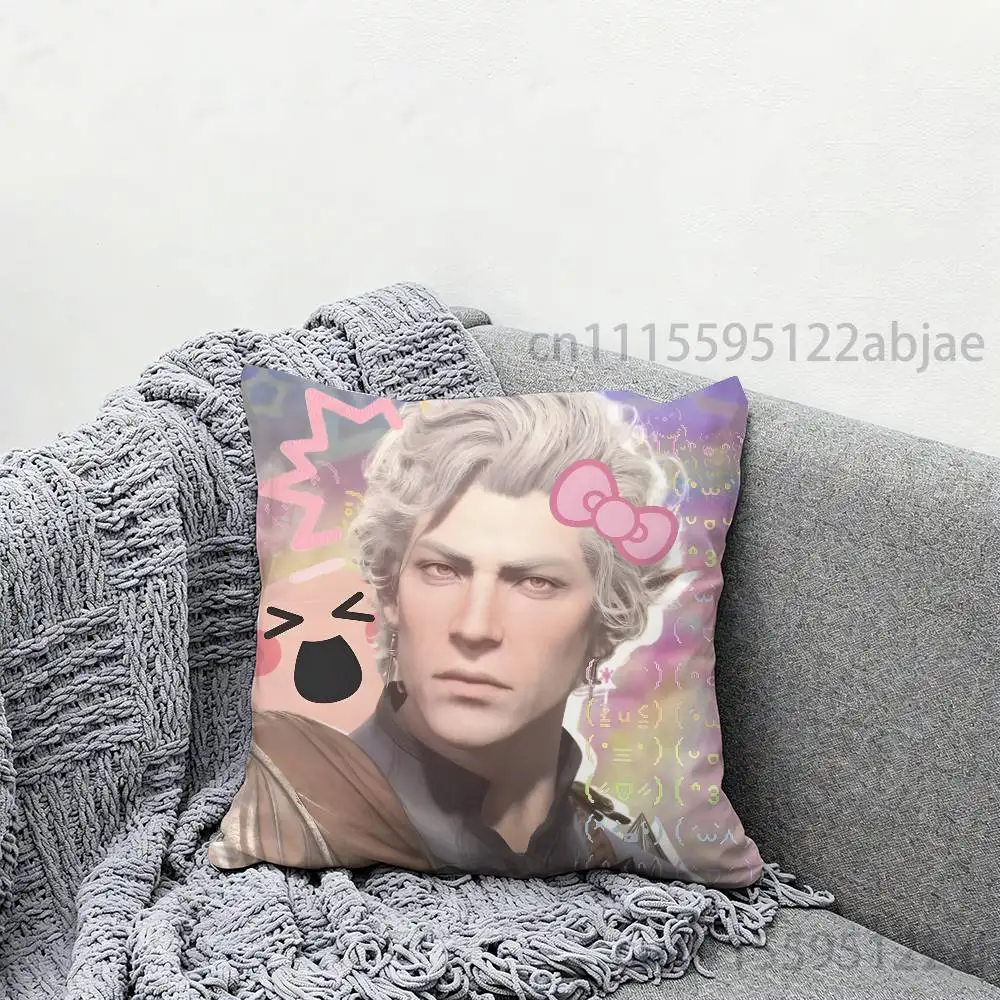 A-Astarion BG3 Throw Pillow Case 40x40cm Decoration DIY Square Chair Pillowcase Pad Cover