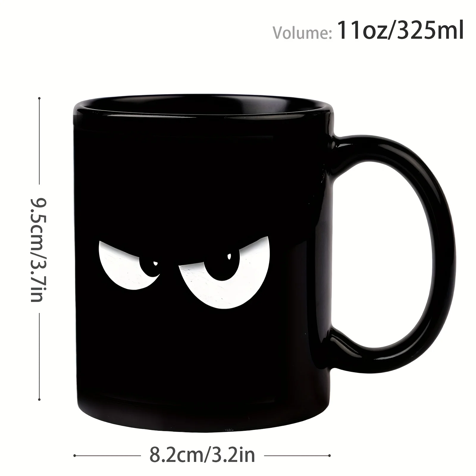 Modern Coffee Cup Minimalist Black Abstract Eye Design Ceramic Mug Microwave Dishwasher Safe Home Office Gift