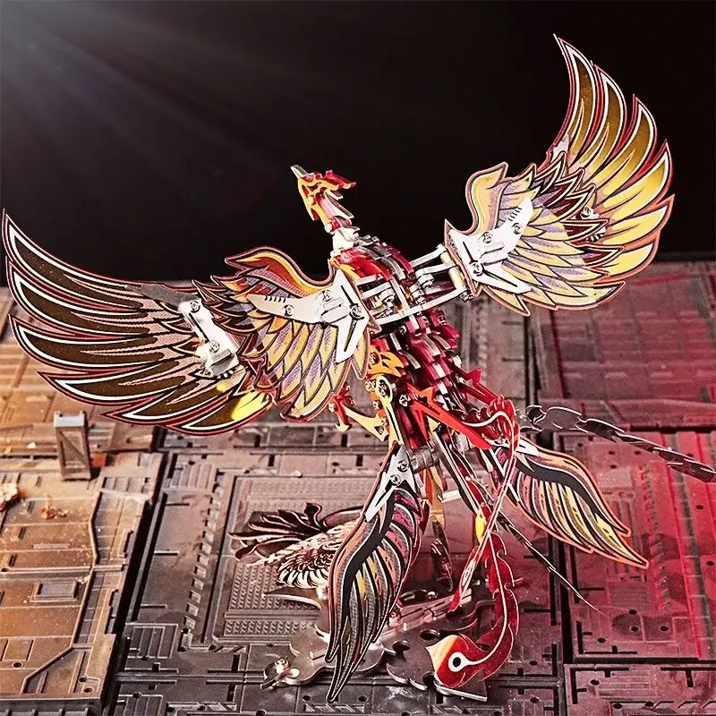 DIY 3D Puzzle Phoenix Metal Model Kit DIY Assembly Toys for Adults Kids Steampunk Gear Mechanical Phoenix Assemble Ornament