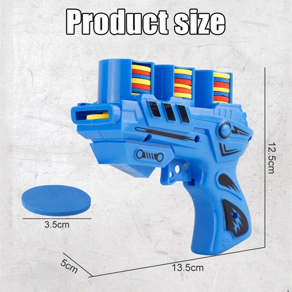 Children Fun Toys Flying Saucer Guns Ejection Flying Disc 100 EVA Soft Bullets Toy Gun Kids Outdoor Games Interactive Sport Toys