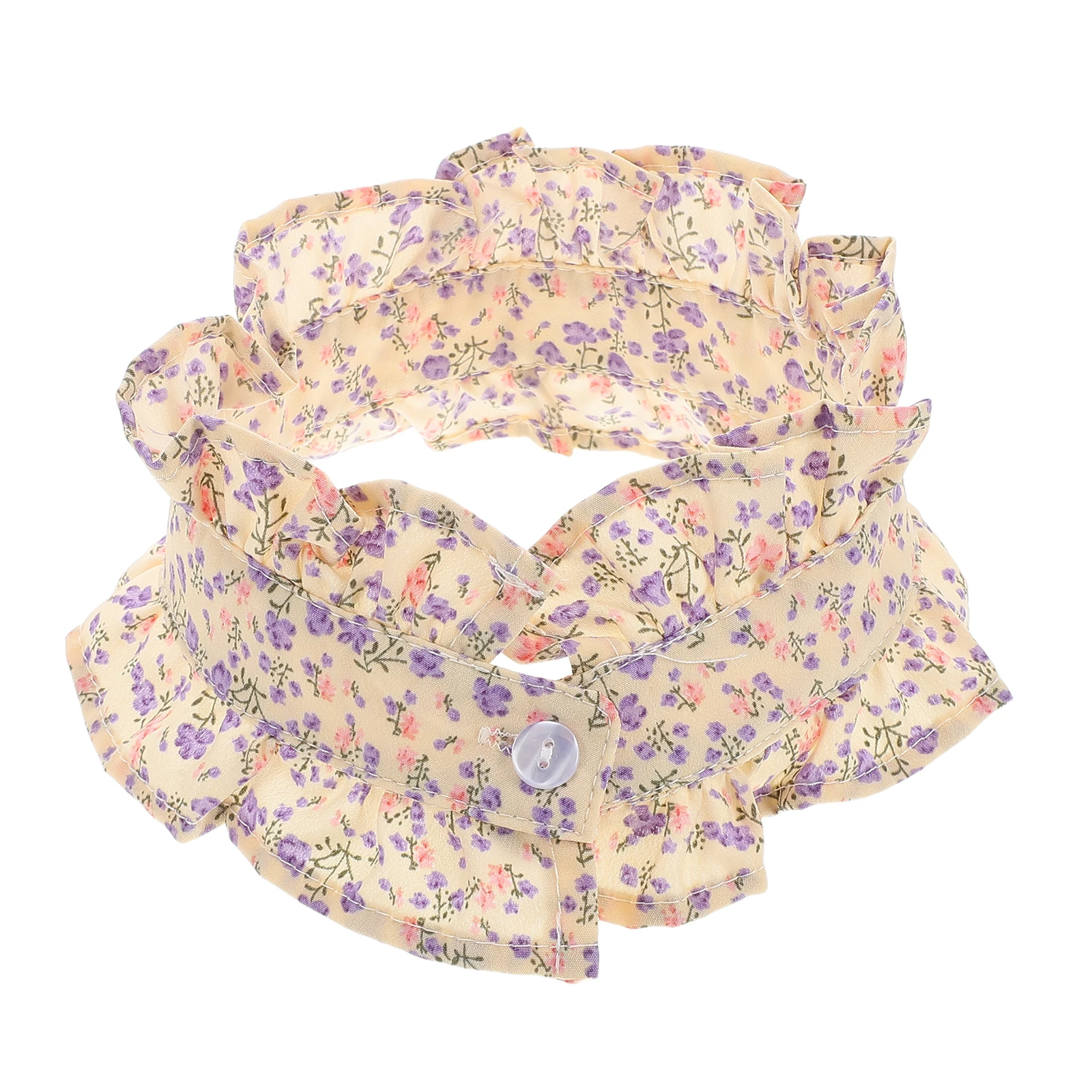 

Floral Fake Removable Detachable Shirt Collars for Women Pleated Stand Shirt Collar Inserts Ruffled Edge Single Elegant