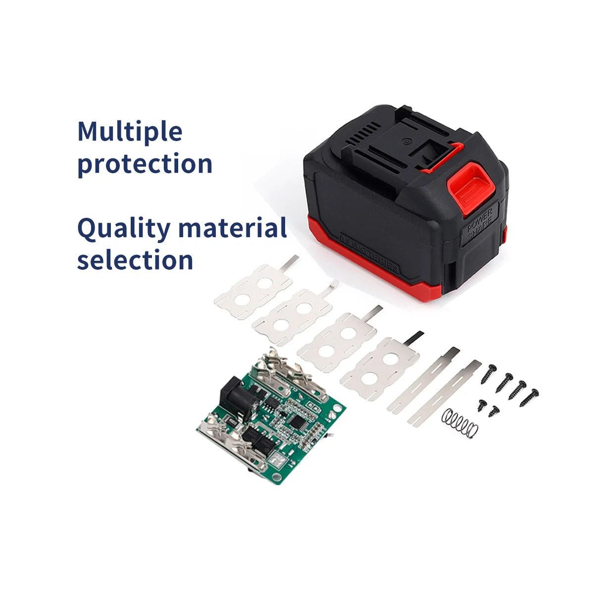 Carcasa de anidación para taladro eléctrico, accesorios de placa de protección de batería de litio