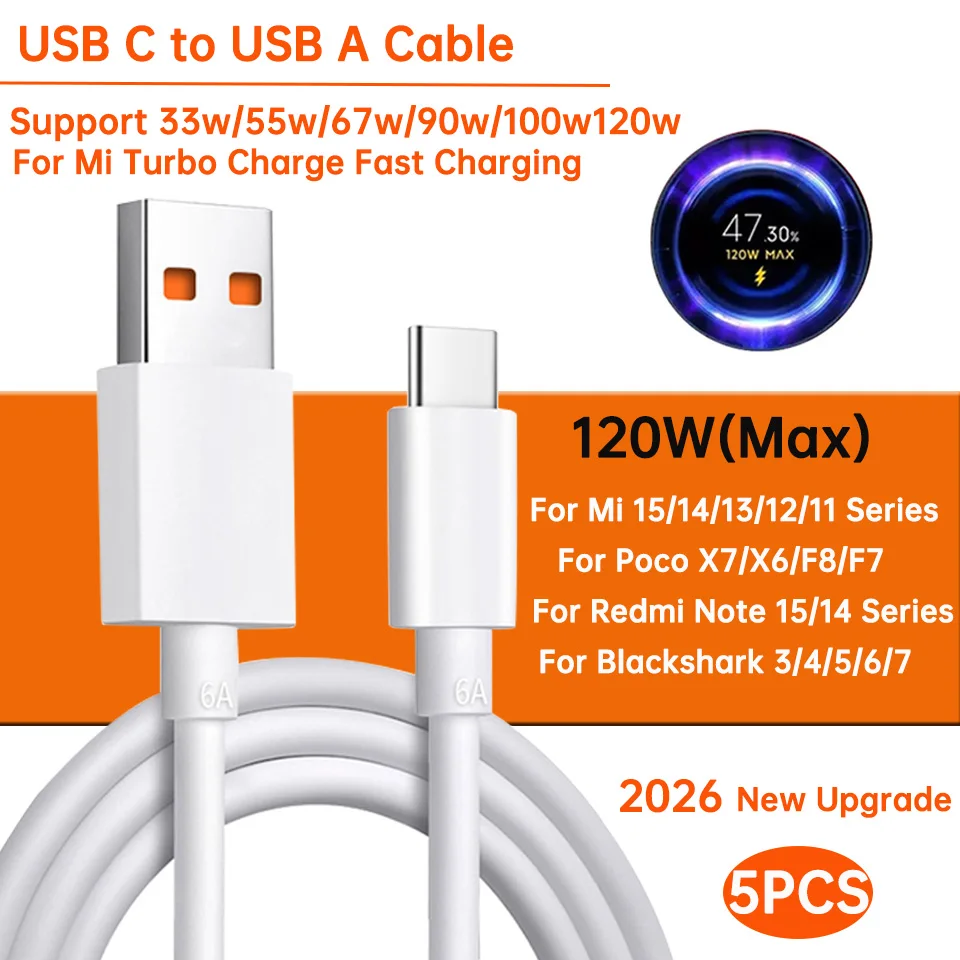 XIAOMI純正USB Type-Cケーブル 120W 100W 90W 67W 45W ターボ急速充電
