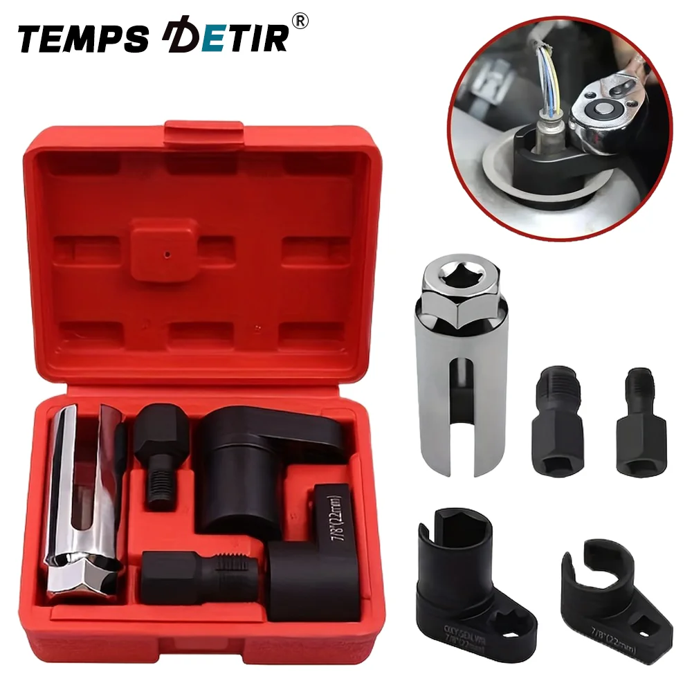 

5Pcs Oxygen Sensor Removing/Install Tool Universal 3/8" & 1/2" Drive, 7/8" (22mm) Metric Sockets Oxygen Sensor Socket Wrench Set