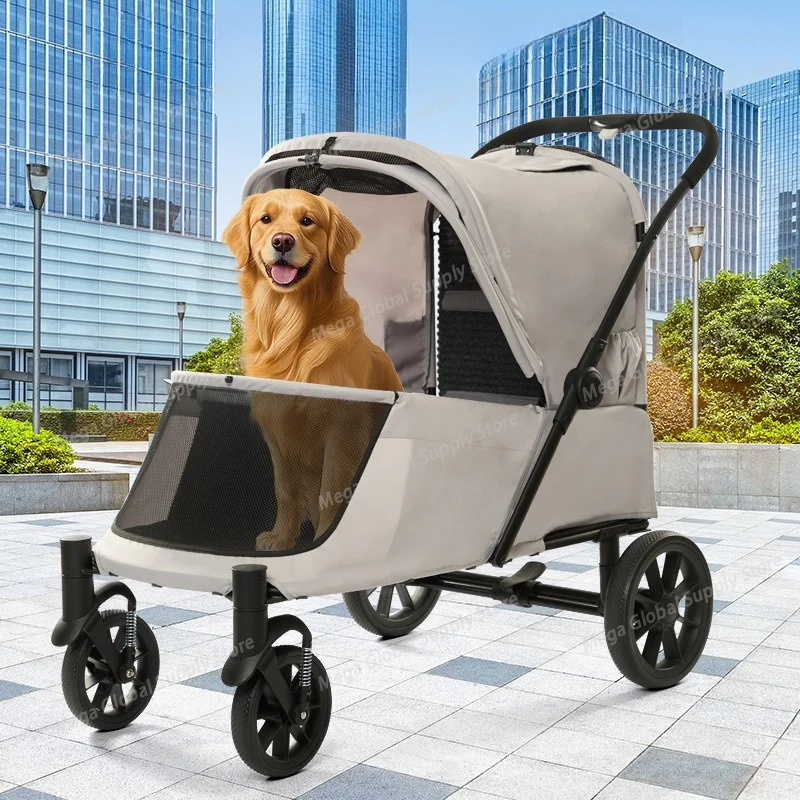 

Large Dog Pet Strollers Carts Foldable Pet Carriers Large Capacity Dog Cart for Elderly Dogs Golden Retriever Carriers Supplies