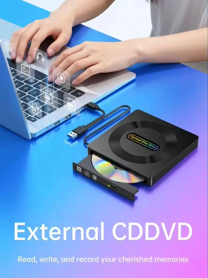 USB 3.0 Typ C externes optisches Laufwerk CD DVD RW Super Drive für Laptop Notebook – DVD-Schreiber- und Brennerfunktion