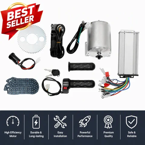 Brushless Motor Kit, Electric Bike Motor with Controller, High Power 5000RPM Hub Motor for Electric Bicycle Scooter Motorcycle