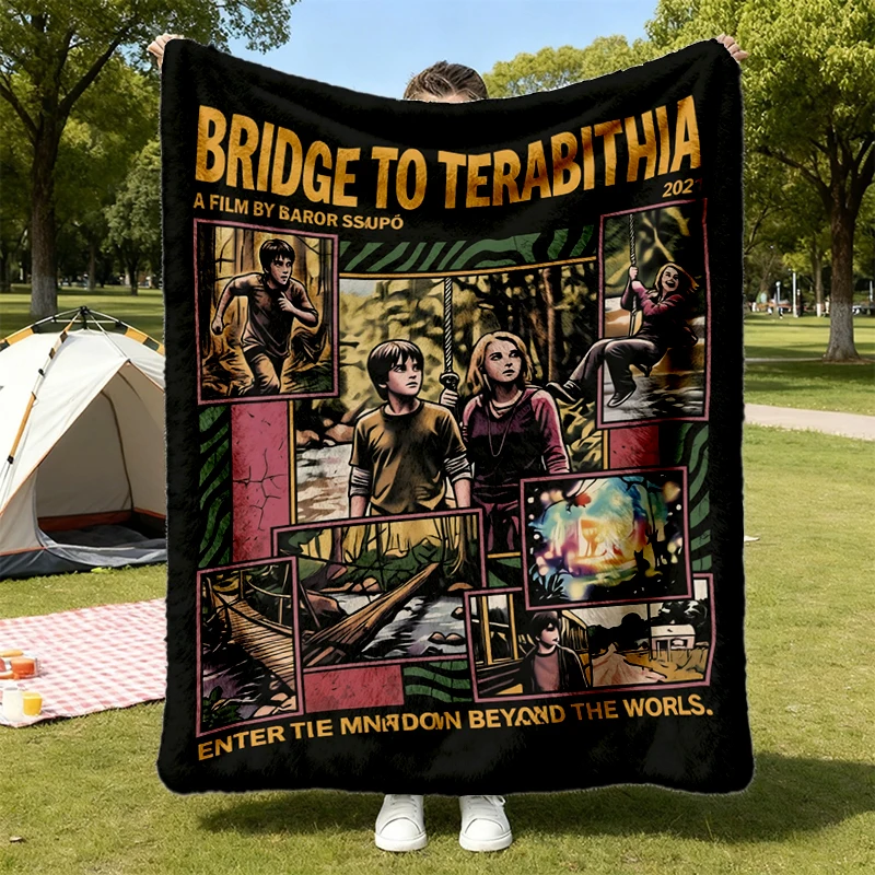 Bridge to Terabithia Graphic Comfy Blanket, Jess Leslie Nostalgia Flannel Blanket, 2007 Movie Flannel Throw
