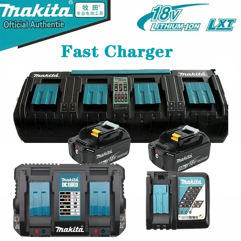 Chargeur d'origine Makita DC18RD 6A Li-ion compatible avec 14.4V 18V LXT BL1815 BL1860 BL1430 BL1450 chargeur de batterie pour perceuse électrique