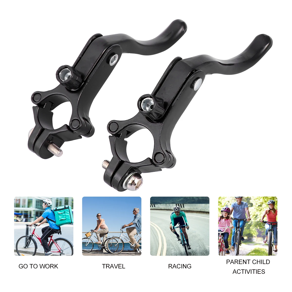 

2Pcs Aluminum Brake Brakes Lever Compact Durable Bike Part Random Color Braking Handlebar Bike Lighting Supply