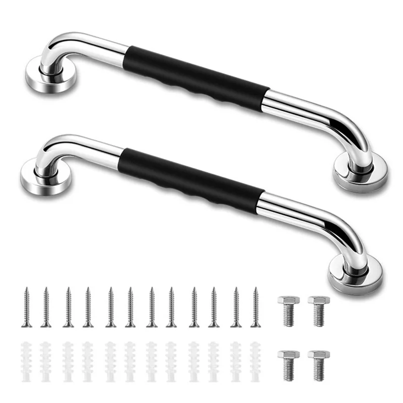 

ABVG-Grab Bars для душа, 2 шт., 16-дюймовая противоскользящая ручка для душа с резиновой ручкой, поручни для инвалидов для пожилых людей для Wall Durab