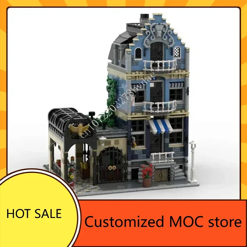 2514 PCS Market Street  MOC streetview Holiday Puzzles Architecture Creative Christmas Assembly Birthday Toy Gifts for Kids Ages