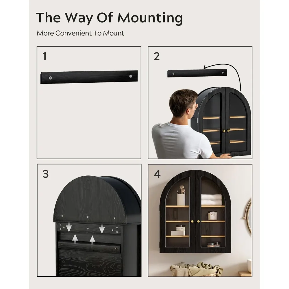 خزانة طبية معاصرة مثبتة على الحائط مع باب أكريليك للحمامات الكبيرة