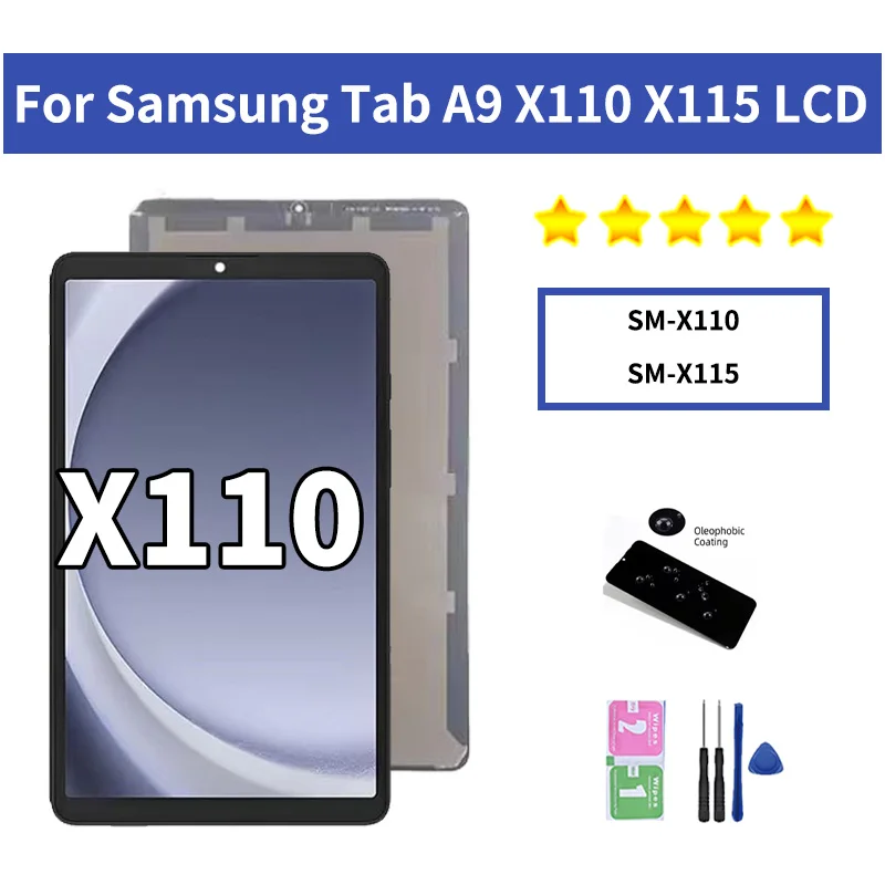 8.7"Tested For Samsung Tab A9 SM-X110 Wi-Fi SM-X115 LTE X110 X115 LCD Display Touch Screen Digitizer Assembly Repair Parts