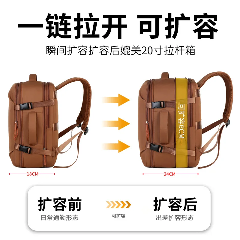 Backpack Large Capacity Carry on Luggage Expandable Work Commute Travel Bag Travel Laptop Wet Dry Separation Large Bag