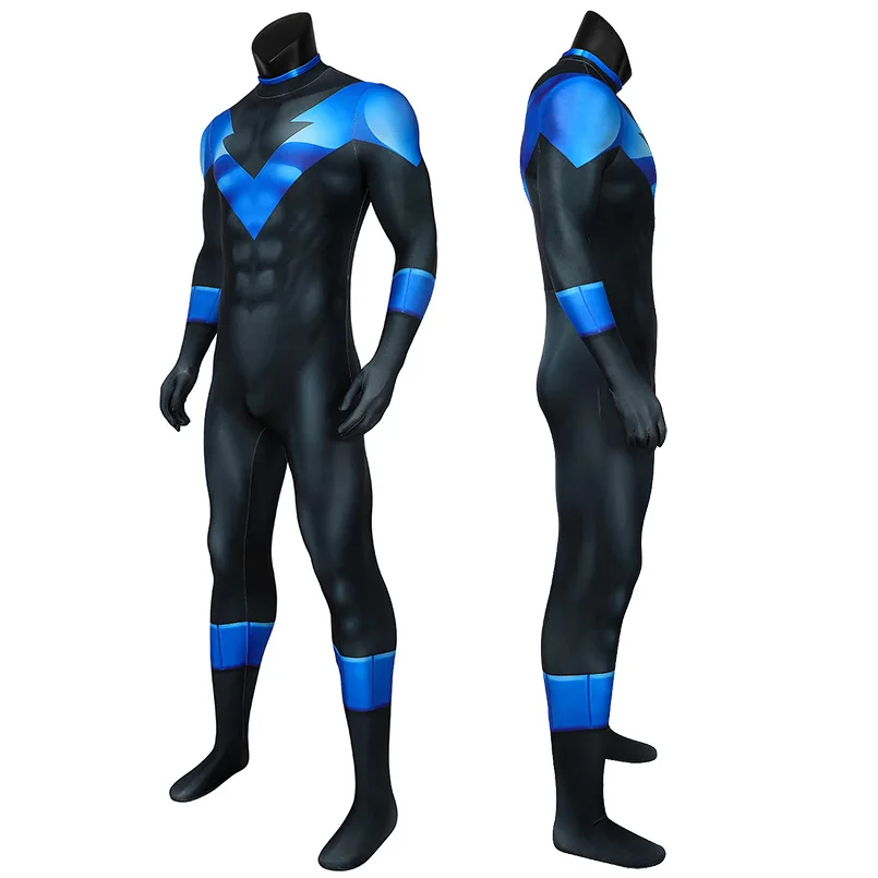 Zentai ชุดคอสเพลย์ผู้หญิงชุดนอนหมวกสีแดง Dick grayson คอสเพลย์ฮัลโลวีนซูเปอร์ฮีโร่ jumpsuit หน้ากากไนท์วิง