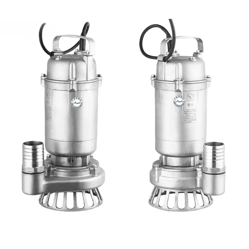 WQD3-7-0.25S Electric Single Phase 220V 50Hz Stainless Steel 304 Impeller Submersible Sump Pump