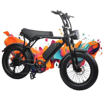 Image 500W Electric Bike for Adults,19MPH Top Speed & 55 Miles,20 Inch Fat Tire,48V 15AH Battery,All-Terrain E Bike for Mountains