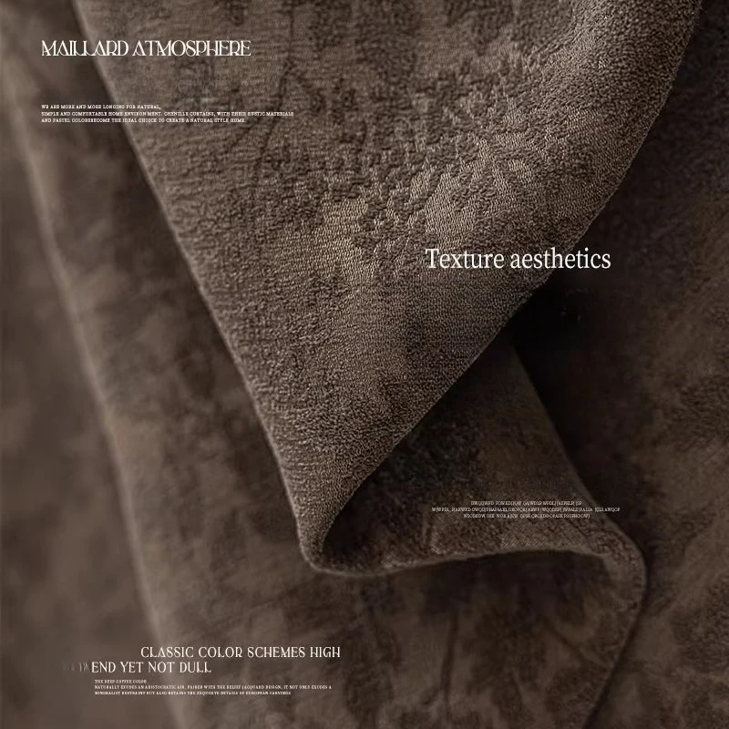 Yuezhiying French Retro Relief Jacquard Chenille High-end Custom Size Curtains for Living Dining Room Bedroom Blackout