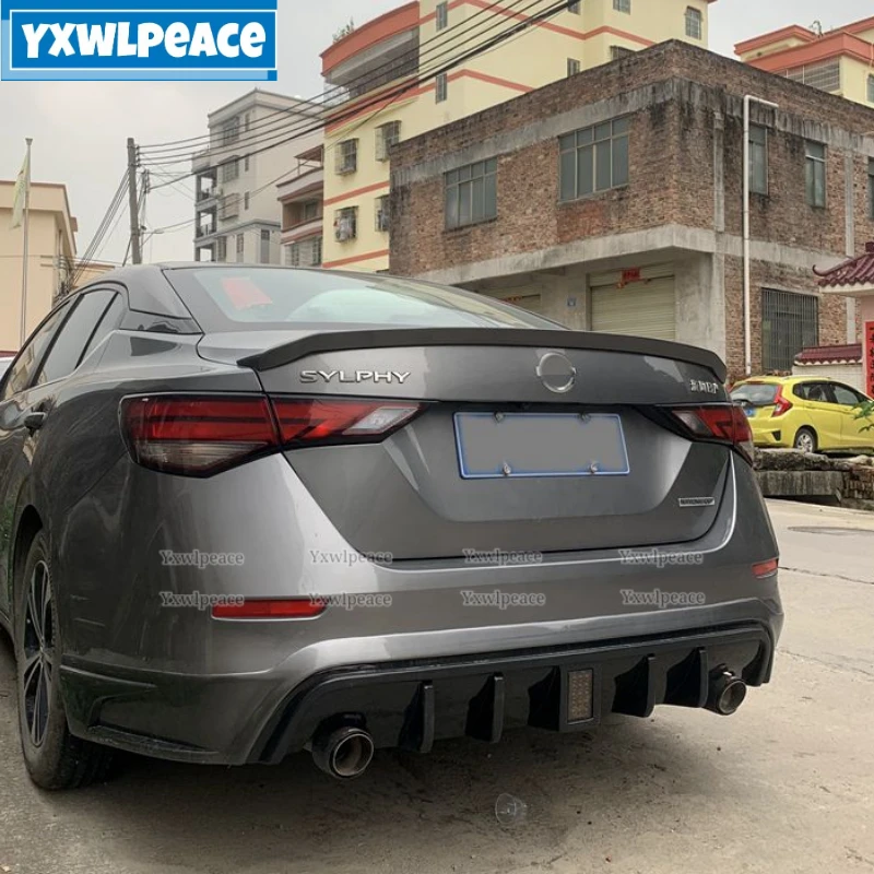 For Nissan Sentra SYLPHY 2019 2020 2021 High Quality ABS Plastic Unpainted Color Rear Trunk Lip Spoiler Car Accessories