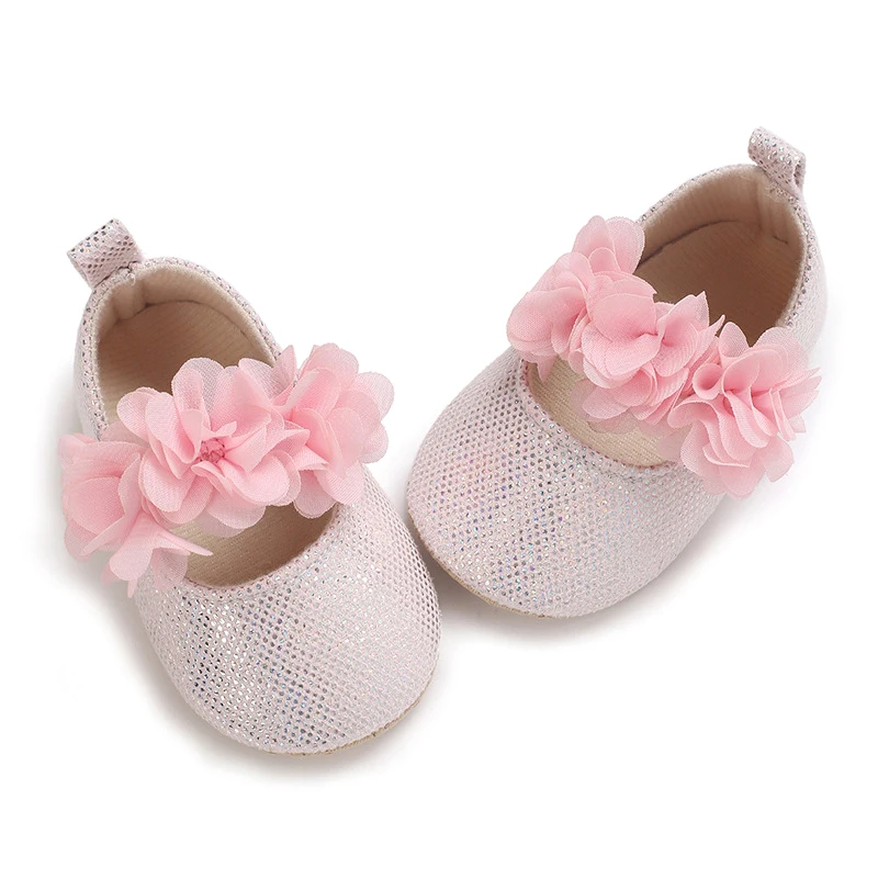 

Baby Girl Canvas Flats Soft Soles Elegant Floral Mary Jane Dress Shoes Casual Walking Shoes for Newborn Infant Toddler