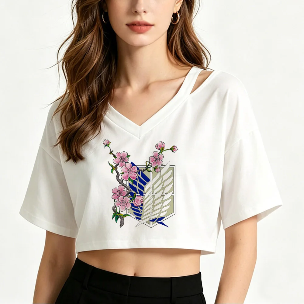 Attack on Titan cropped top female party clearance sales gyaru tshirt party scene  cheap korean fashion emo