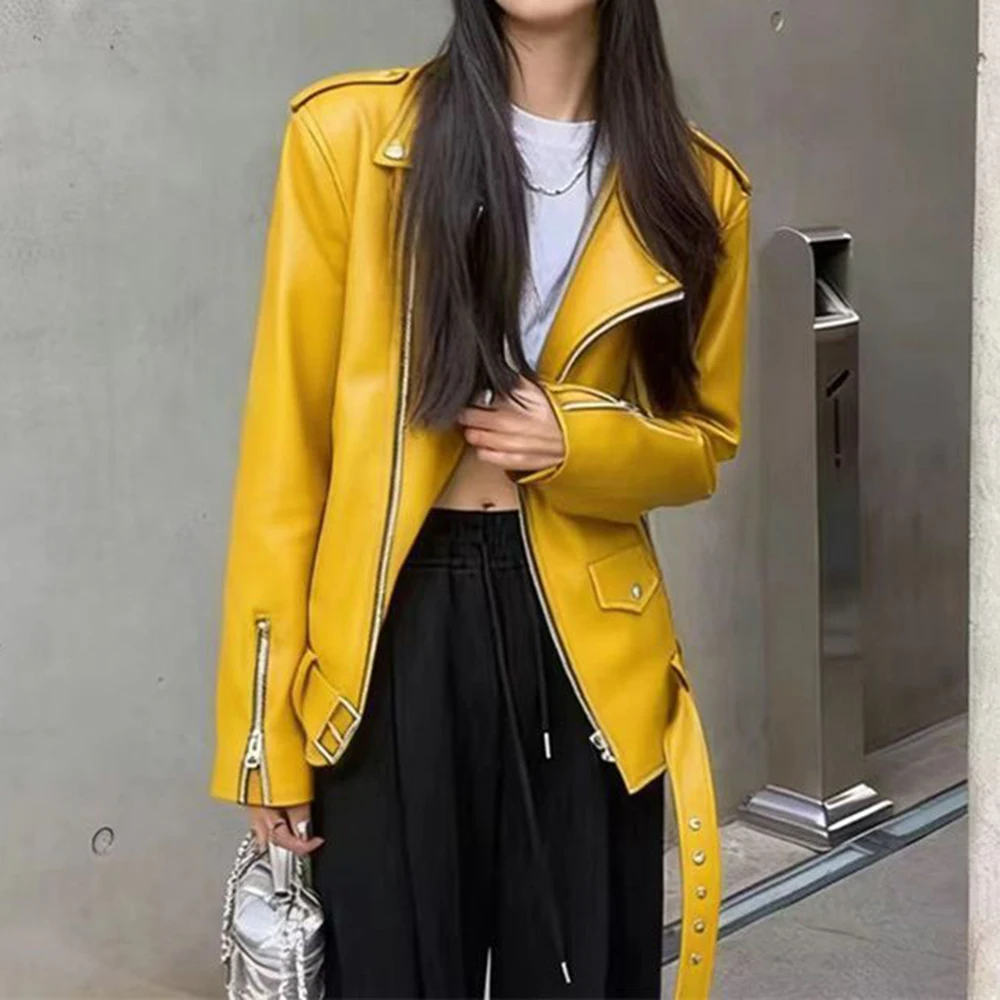 American 2026 leather new loose pu locomotive jacket temperament retro street leather jacket 3