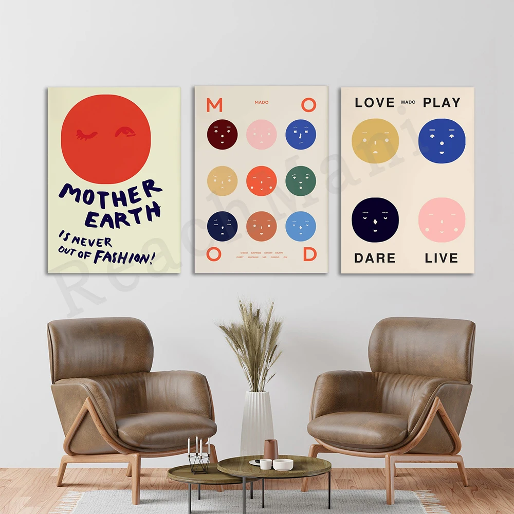 Mado - Nine Moods, Mother Earth, Four Senses - Vintage Poster Prints - Aesthetic Wall Decor - Birthday Gifts - Color Art