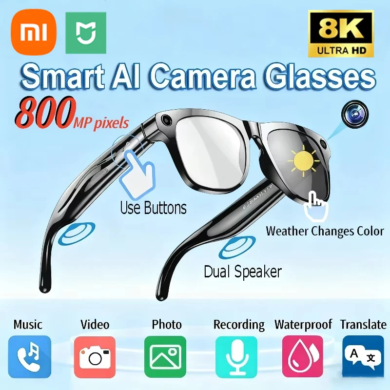 �y�Z�[�����zXiaomi 8K �J���� AI �X�}�[�g�O���X ���@�\ Bluetooth �ʘb �����A�V�X�^���g ���y�v���[���[ �|�� �t�H�g�N���~�b�N HD �O���X